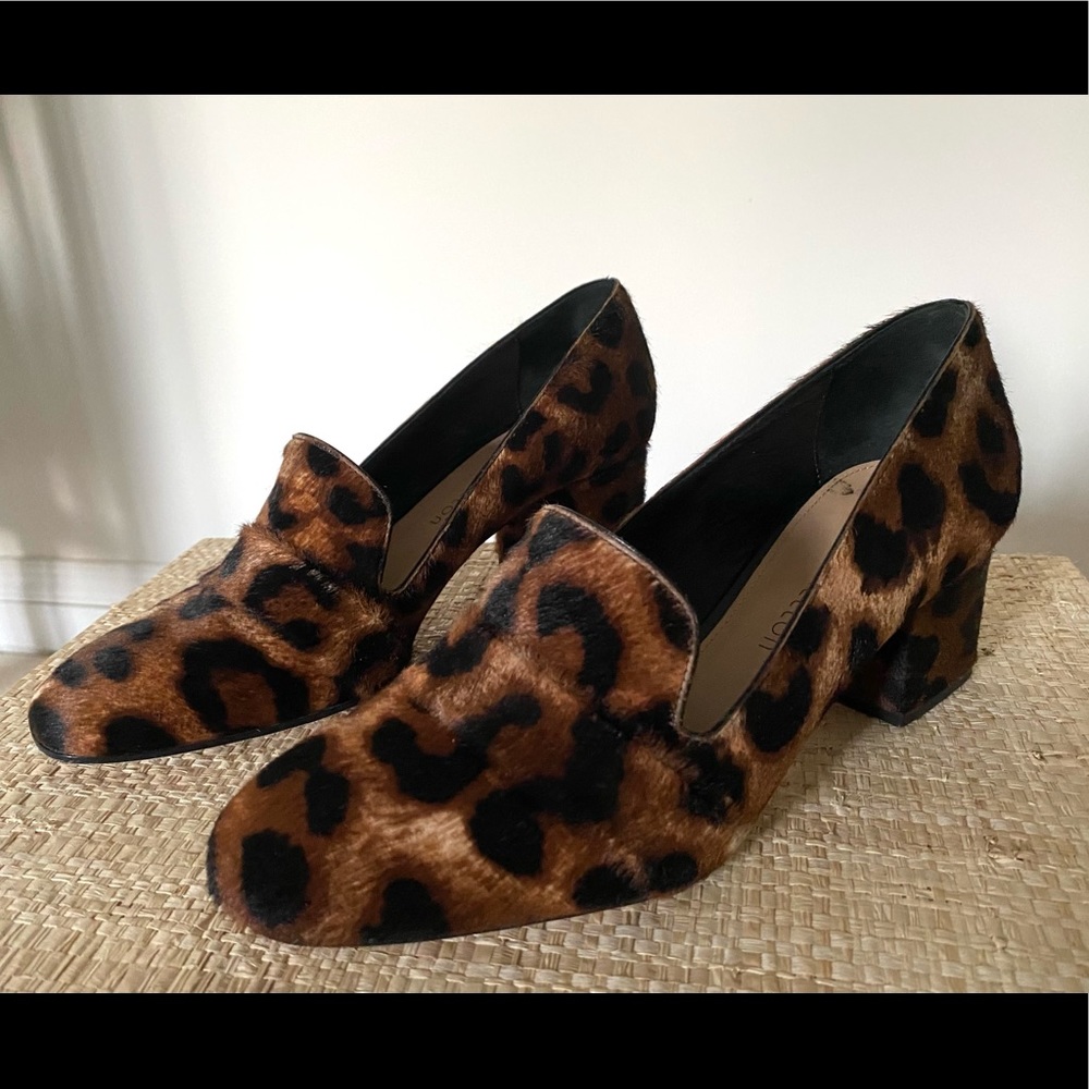 Tamara Mellon Fellini Calf hair Leopard Loafers
